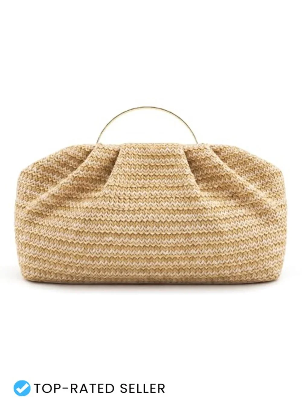 Woven Straw Clutch Purse for Women Summer Beach Bag Crossbody Wicker Handbag